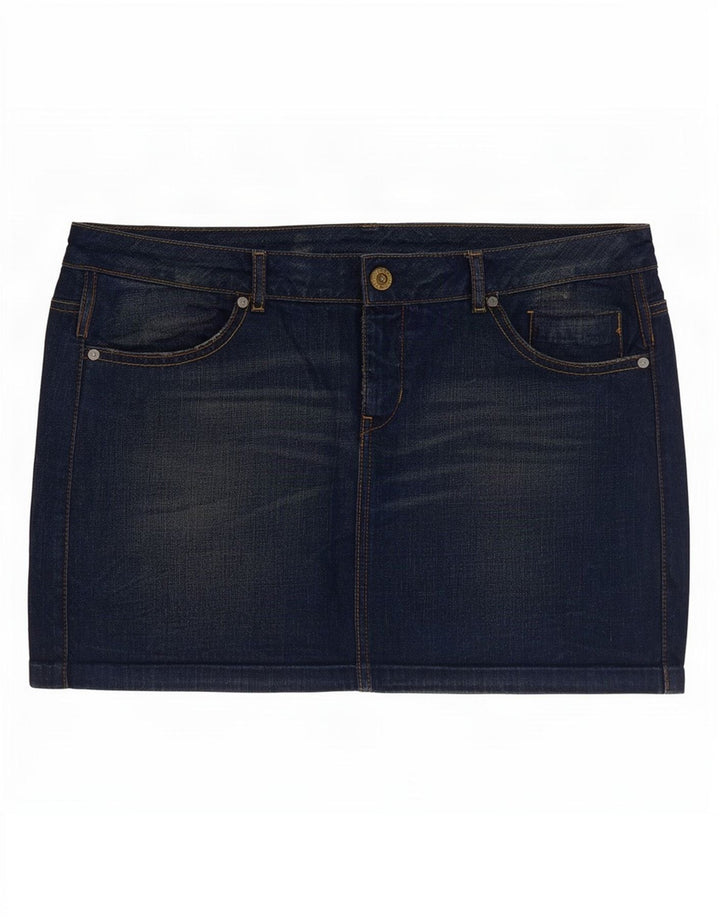 Guess Mini Fusta Denim W32 Mare Bumbac Bleumarin