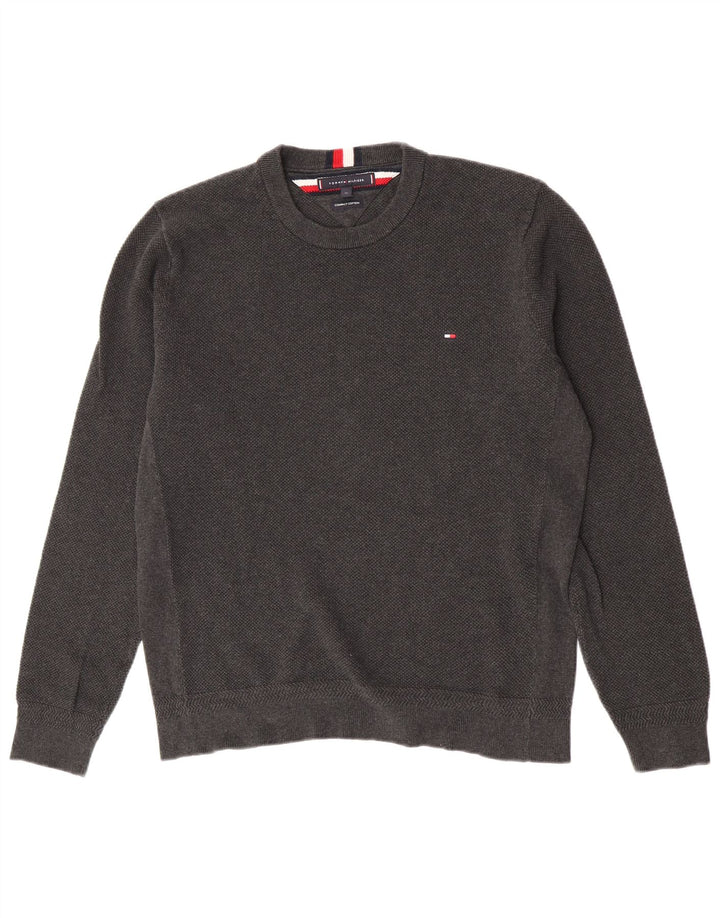 Pulover Tommy Hilfiger pentru bărbați cu gât XL, bumbac gri