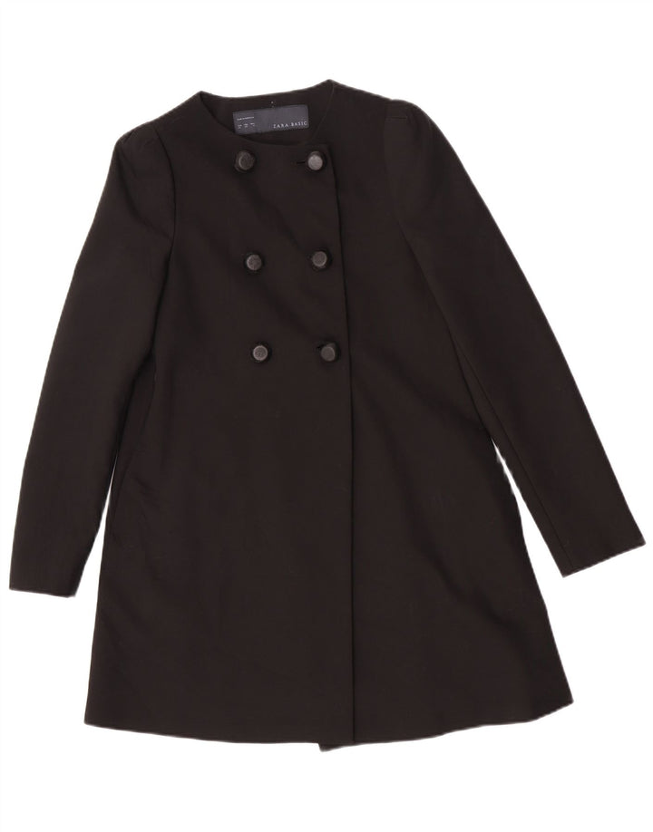 Palton dublu pentru femei Zara UK 6 XS poliester negru