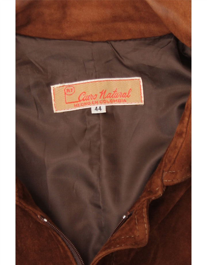 Jachetă Bomber din piele intoarsa pentru barbati vintage UK 44 2XL piele maro