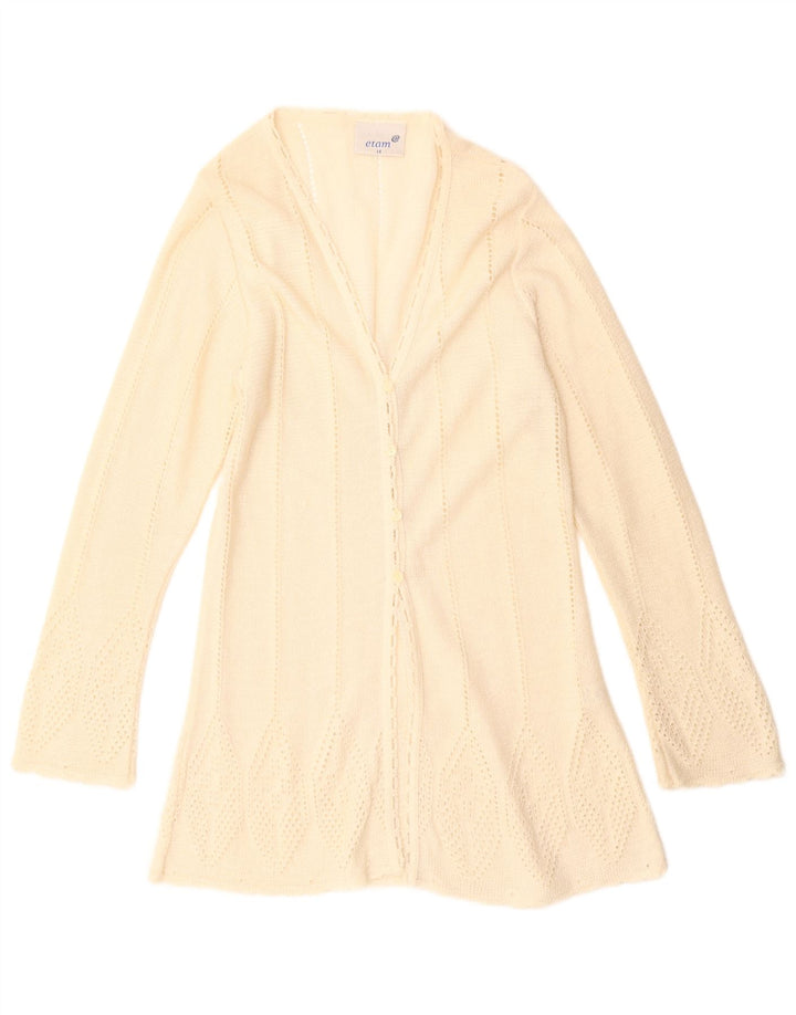 Pulover cardigan cu paragate pentru femei ETAM UK 14 Medium Bej Acrilic