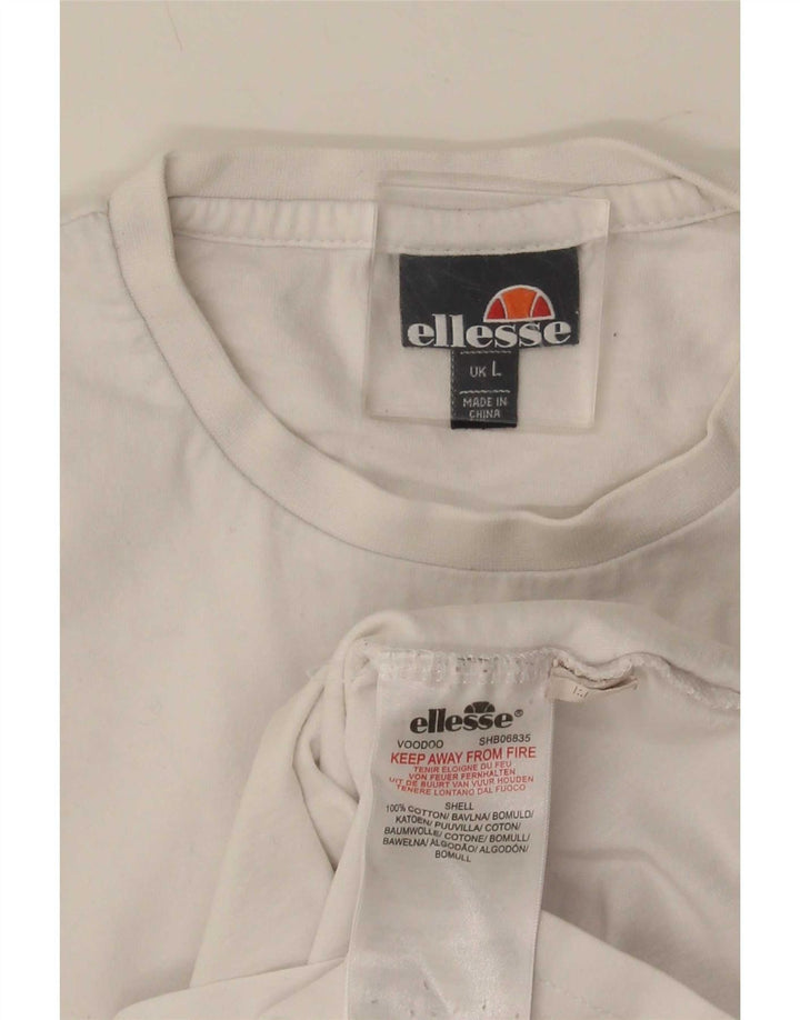 Tricou grafic pentru bărbați Ellesse Top mare din bumbac alb