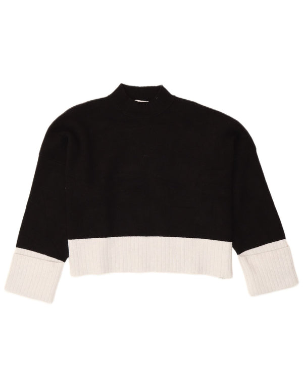 Pulover pentru femeie Zara, cu mâneci 3/4, cu gât țestoasă, UK 14 Medium Negru
