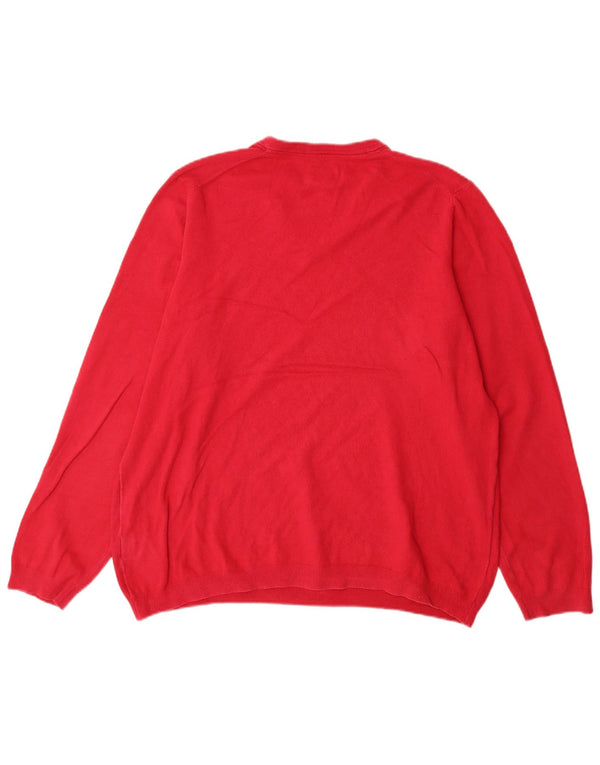 Pulover adidas cu decolteu în V supradimensionat pentru femei UK 18 XL bumbac roz