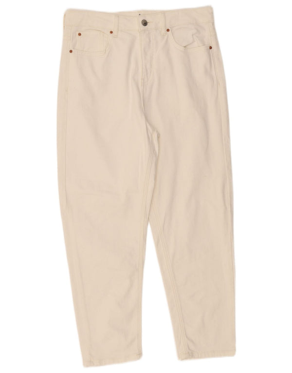 Blugi conici pentru femei cu talie înaltă Marks & Spencer UK 12 Medium W32 L26 Alb