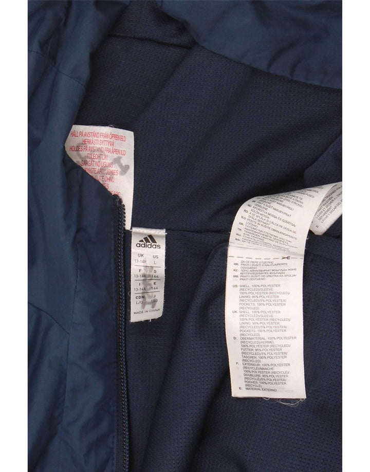 Jachetă de top pentru trening Adidas pentru băieți 13-14 ani, albastru bleumarin, poliester