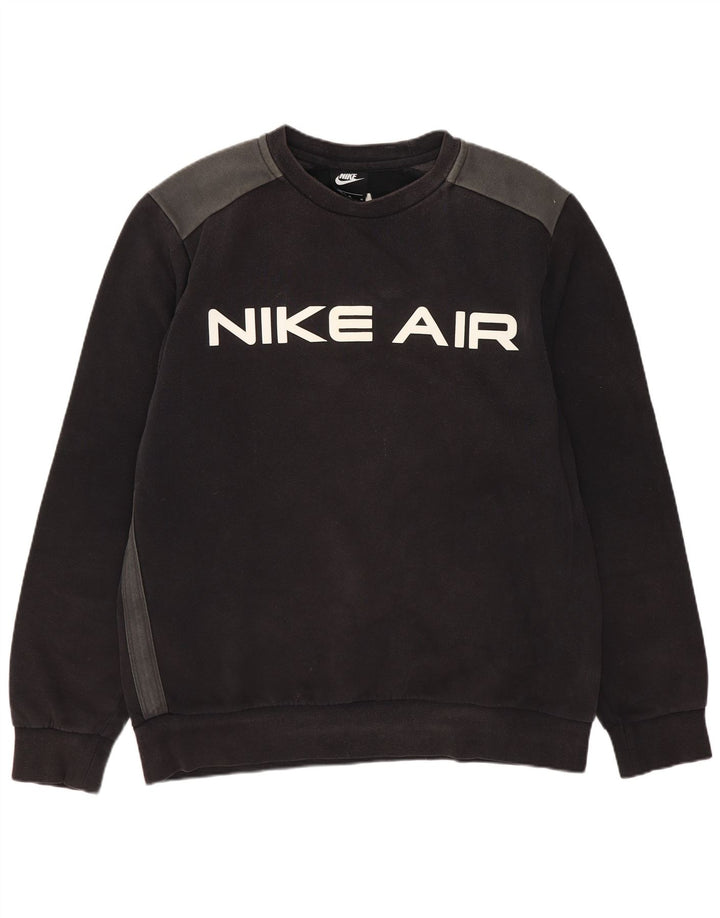 Hanorac grafic pentru bărbați Nike Pulover mediu din bumbac negru