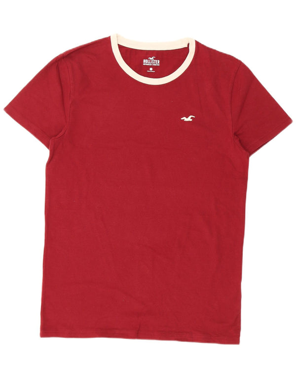 Tricou pentru bărbați Hollister Top Small Burgundy Bumbac