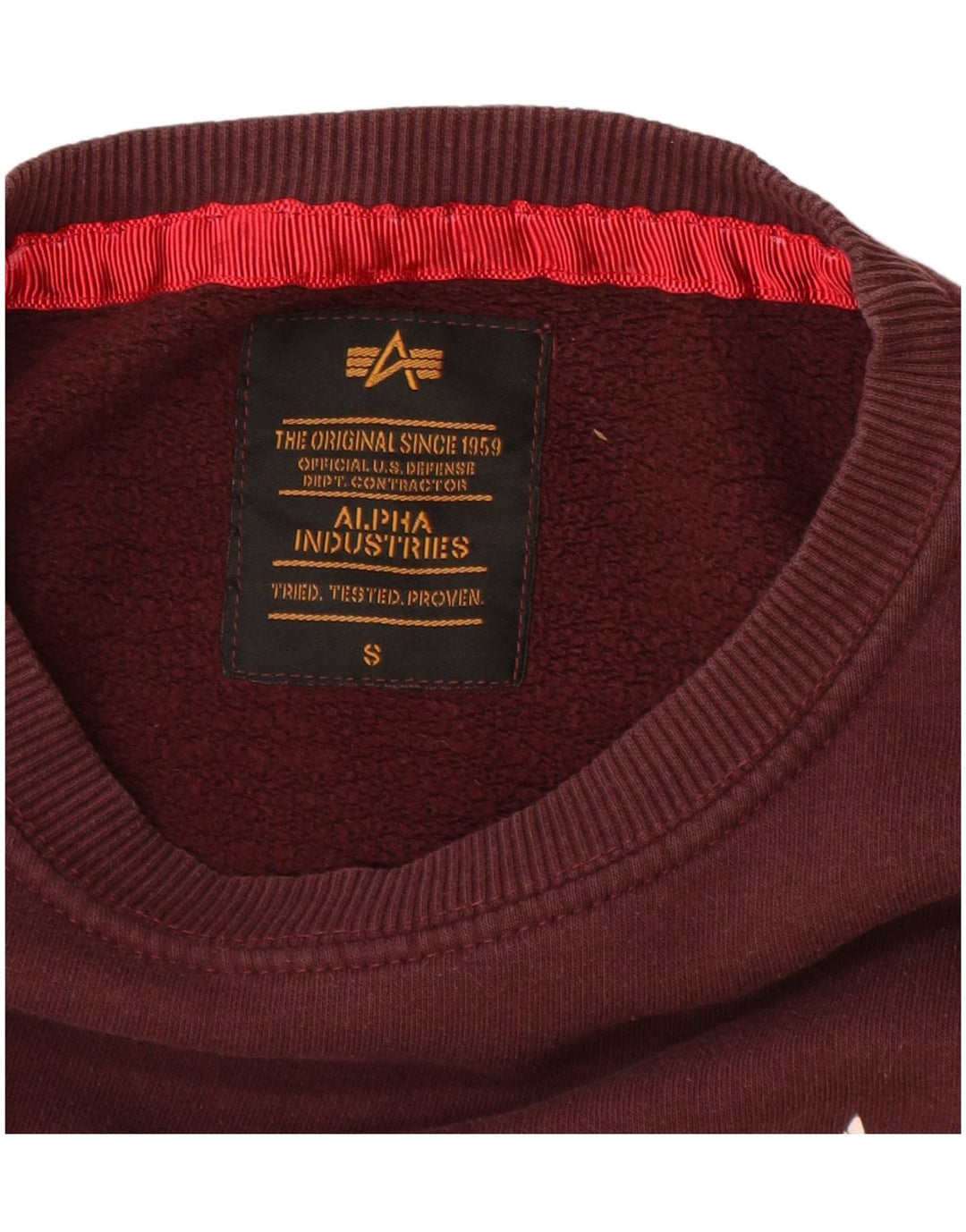 ALPHA INDUSTRIES Hanorac pentru bărbați Pulover mic din bumbac burgundă