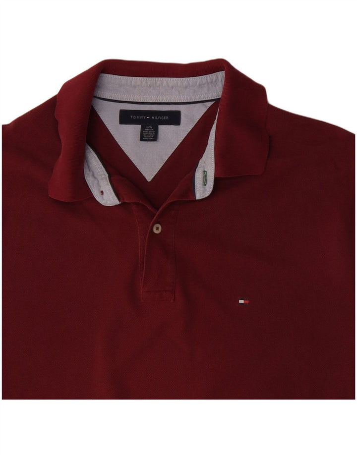 TOMMY HILFIGER Tricou polo pentru bărbați, bumbac burgundy mare