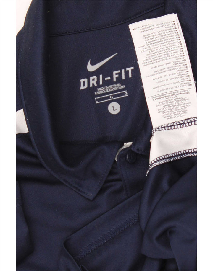 Tricou polo Nike pentru bărbați Dri Fit, mare, albastru bleumarin, poliester