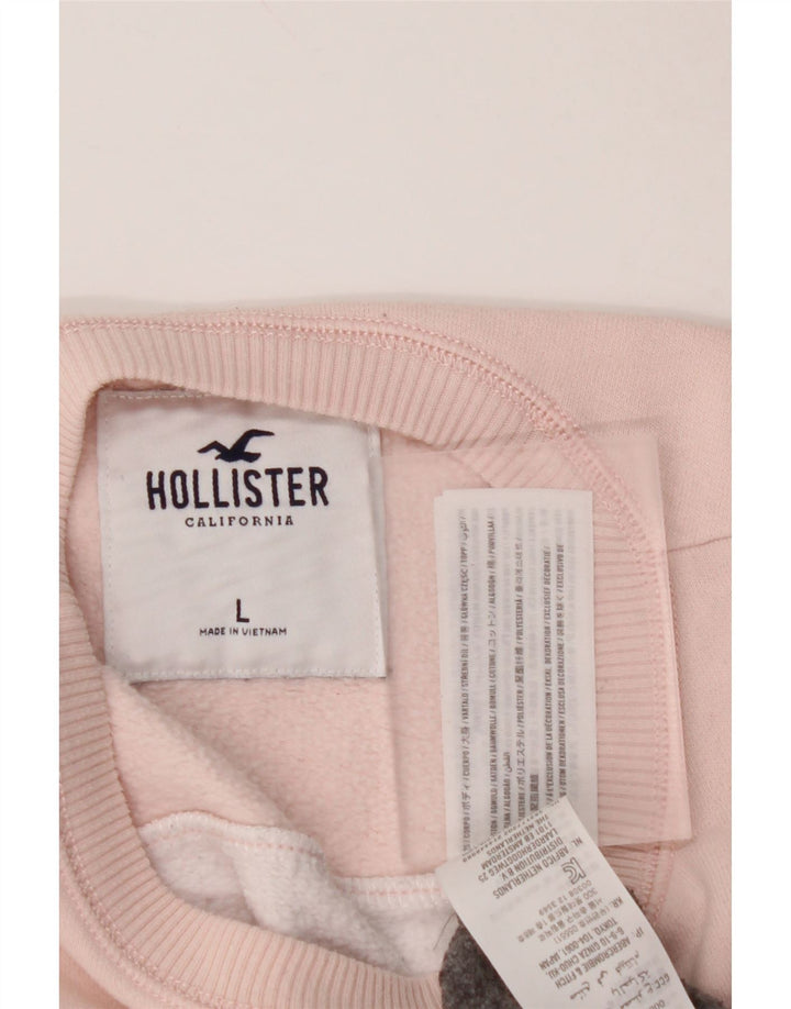 Pulover de hanorac grafic pentru femei HOLLISTER UK 16, mare, gri, bloc de culoare