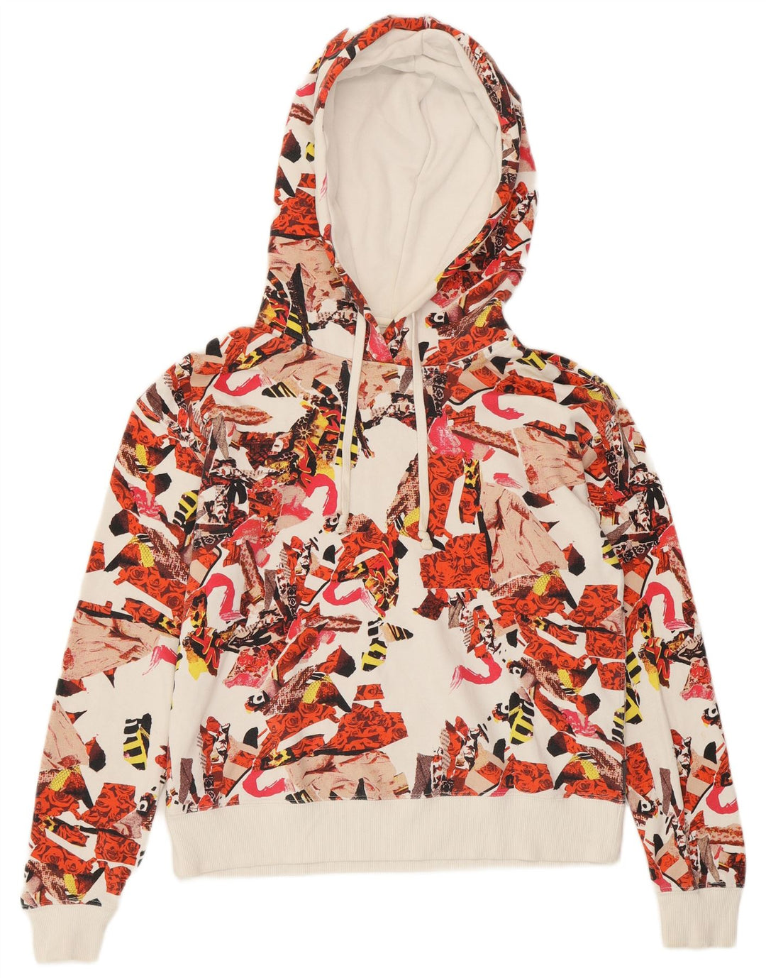 Pulover pentru damă CONVERSE, cu model abstract, cu glugă, UK 10, mic, multicolor