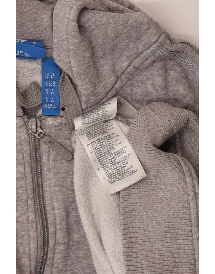 Pulover Adidas pentru bărbați, cu fermoar, bumbac, gri mediu