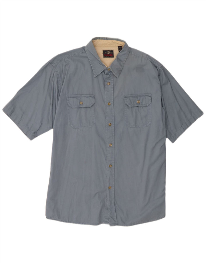 Cămașă cu mânecă scurtă pentru bărbați Wrangler, bumbac albastru XL