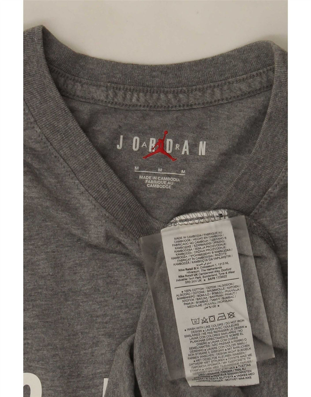 Tricou grafic pentru bărbați Jordan Top, bumbac cu pete gri mediu