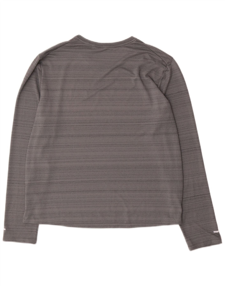 Top cu mânecă lungă Nike Dri Fit pentru bărbați, poliester cu mâneci mari, gri