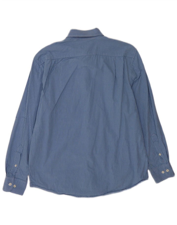 Cămașă Izod pentru bărbați, bumbac cu carouri albastru mediu