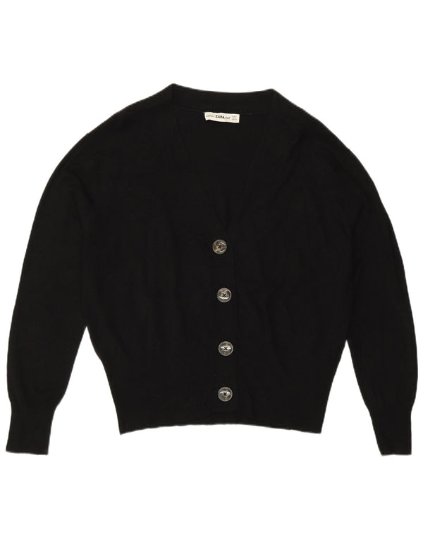 Pulover cardigan pentru femei Zara UK 14 Medium Black Viscose