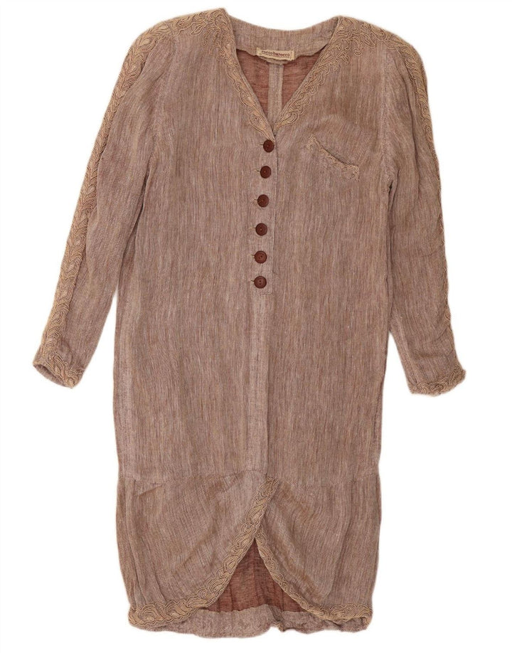 ROCCOBAROCCO Womens Long Sleeve Tent Dress IT 44 Medium Brown