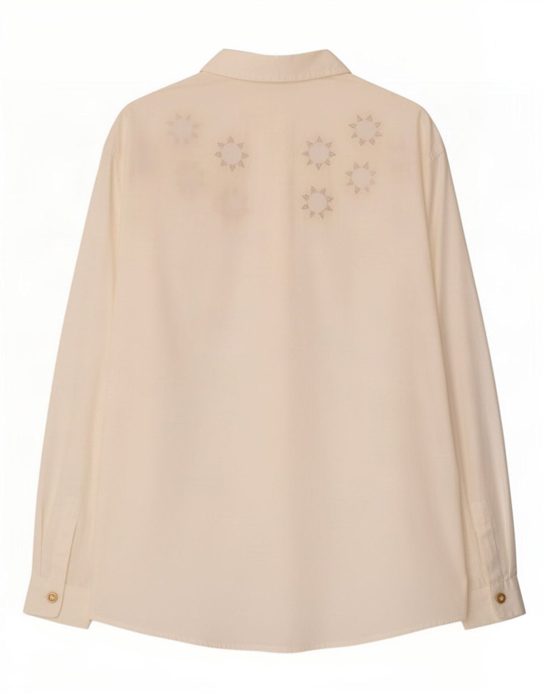 Cămașă Roccobarocco pentru femei IT 46 mare bumbac geometric alb