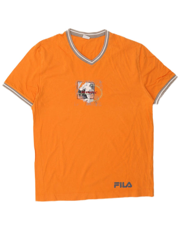 Tricou grafic pentru bărbați FILA Top XS Bumbac portocaliu