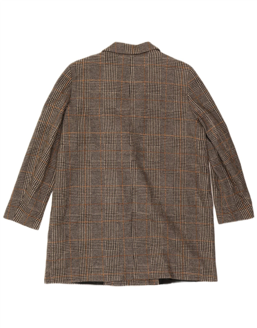 Palton dublu pentru femei ZARA UK 20 2XL Gri Houndstooth Poliester