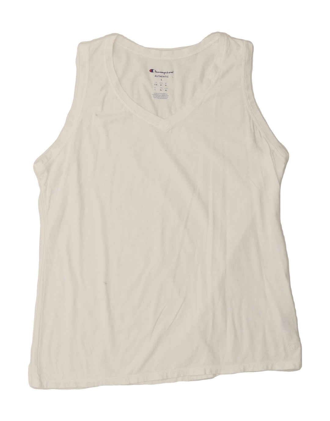 CHAMPION Womens Vest Top UK 16 Large White Cotton Vintage Champion and Second-Hand Champion from Messina Hembry 