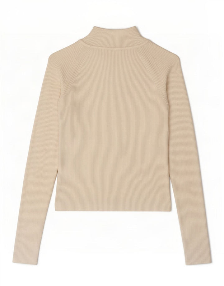 Top pentru femei Zara cu mânecă lungă UK 12 Medium Off White Viscose