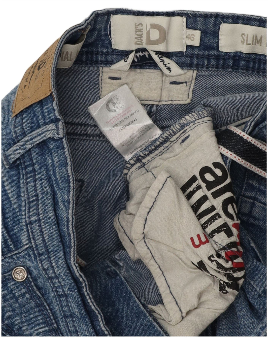 Pantaloni scurți Dack's Slim Fit din denim IT 46 Large W30 Bumbac albastru