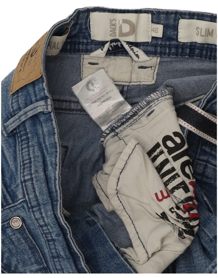 Pantaloni scurți Dack's Slim Fit din denim IT 46 Large W30 Bumbac albastru