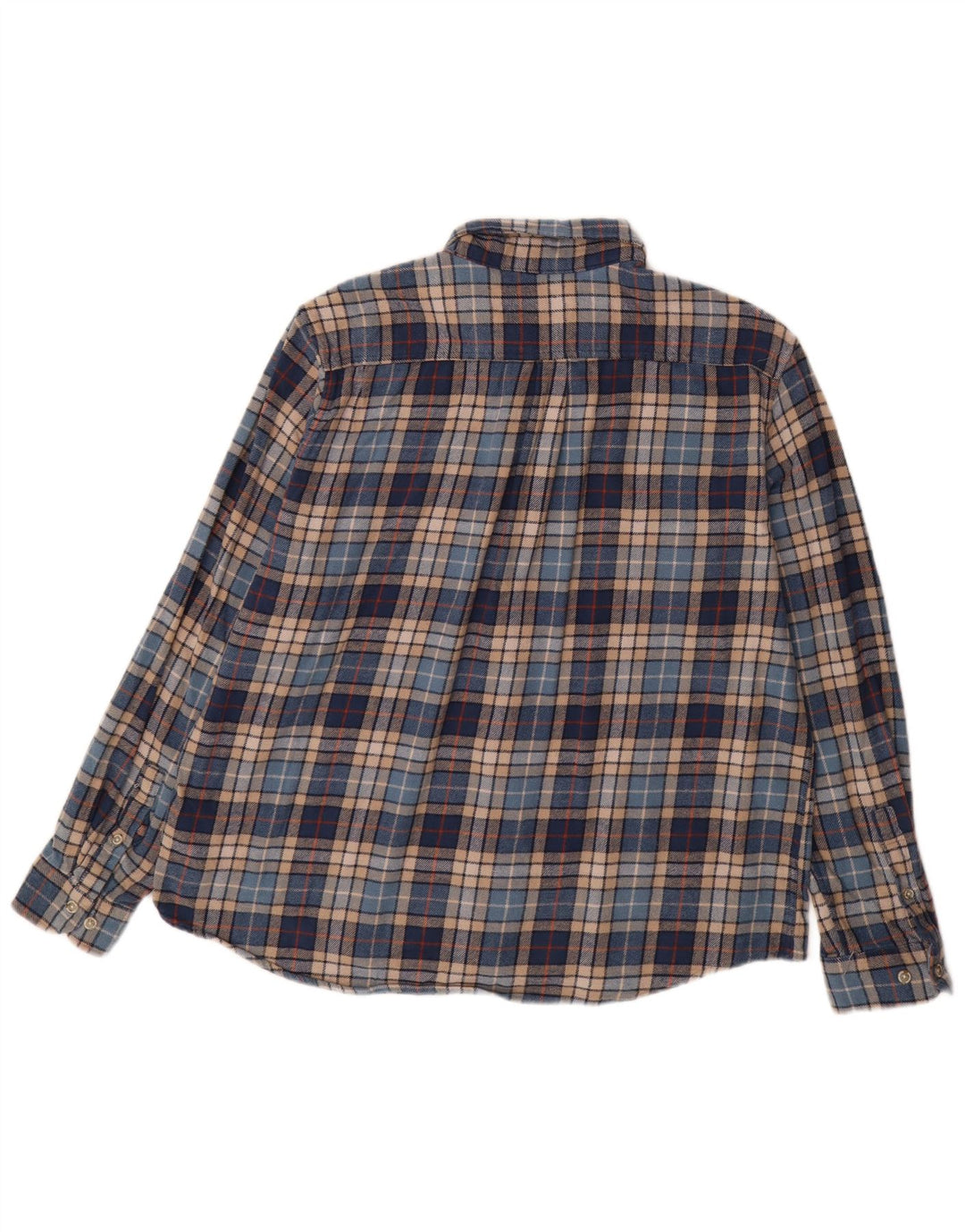 Cămașă de flanel pentru bărbați EDDIE BAUER, bumbac cu check albastru 2XL