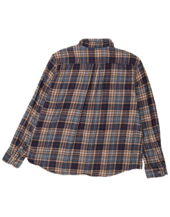 Cămașă de flanel pentru bărbați EDDIE BAUER, bumbac cu check albastru 2XL