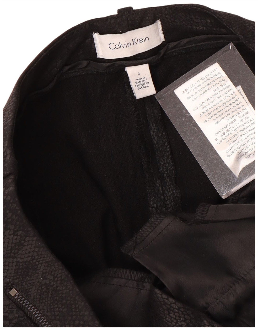 Pantaloni casual pentru femei CALVIN KLEIN US 4 Small W30 L27 Black Animal Print