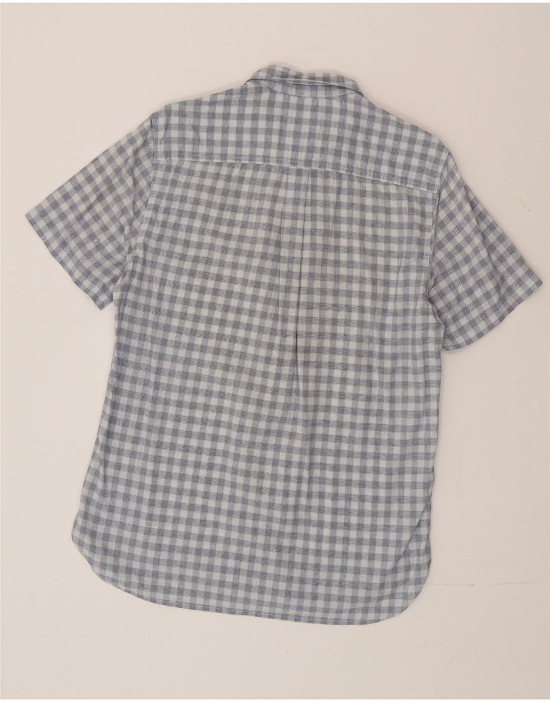 Cămașă cu mânecă scurtă Superdry pentru bărbați, cu mânecă scurtă, albastru mediu, bumbac vichy