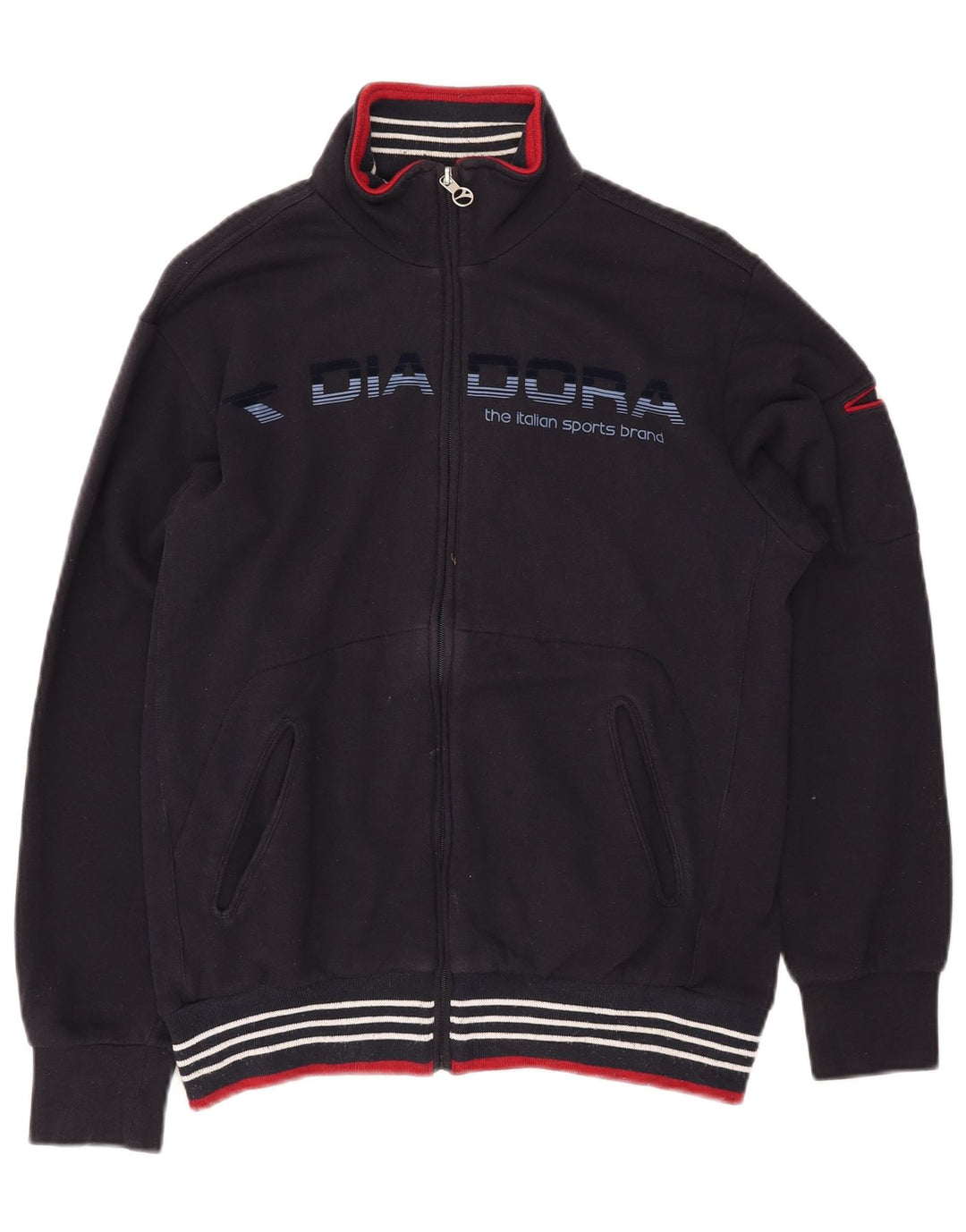 Trening pentru bărbați DIADORA Jachetă de top cu grafică din bumbac, albastru bleumarin mediu