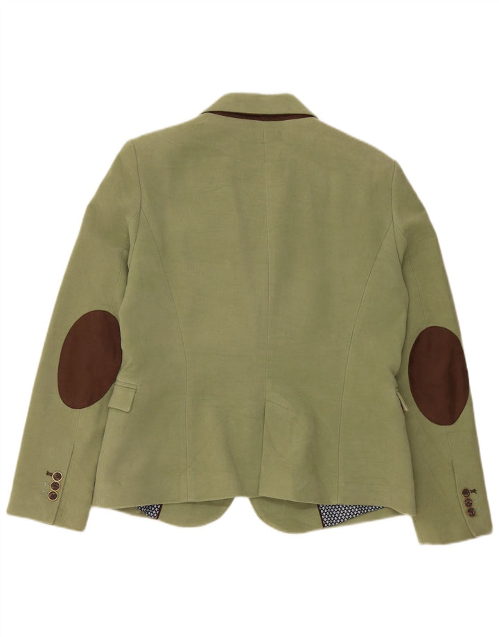 Blazer pentru femei Zara cu 1 nasture, UK 18 XL, bumbac verde