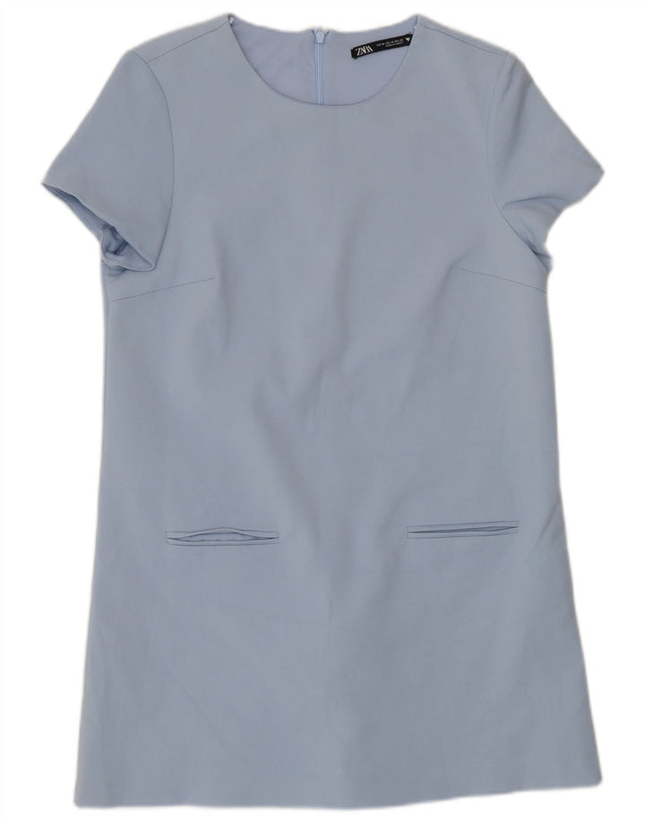 Zara Womens Playsuit UK 12 Medium Blue Polyester