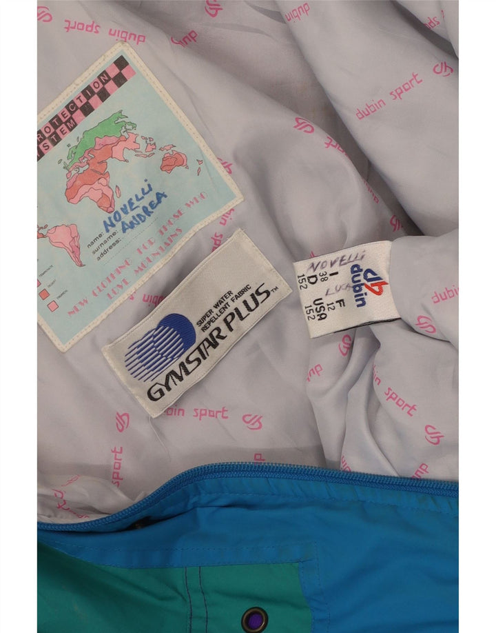 Jachetă de schi cu glugă vintage pentru bărbați UK 38 Medium Blue Colorblock Poliester