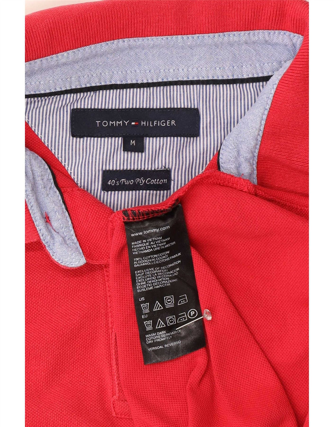 Tricou polo Tommy Hilfiger pentru bărbați, bumbac roz mediu