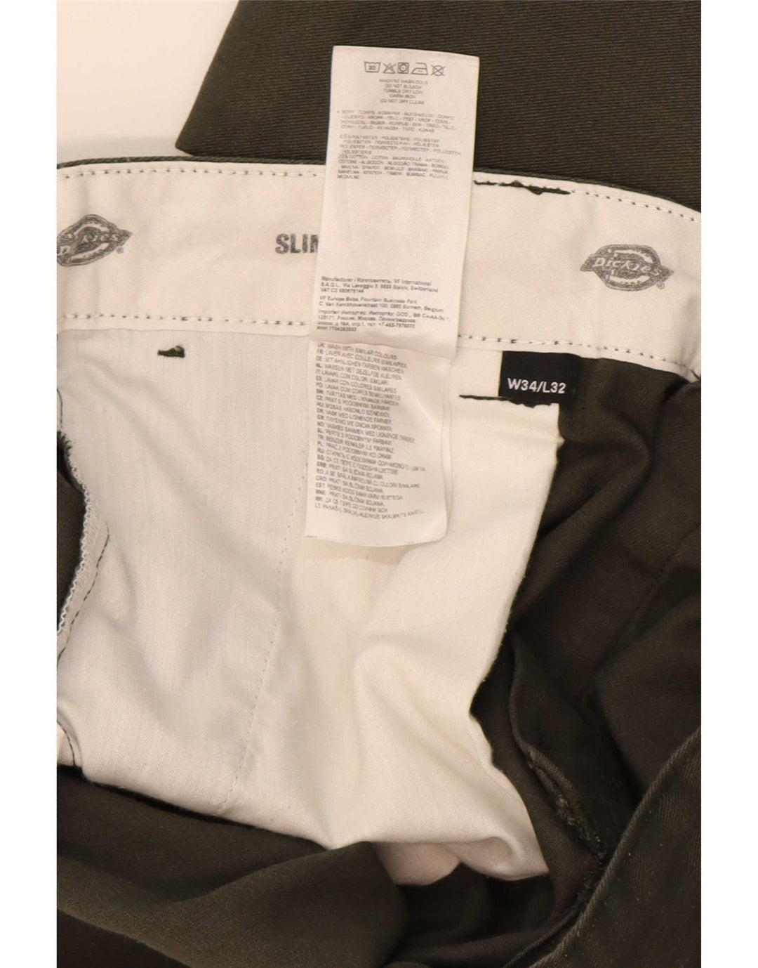 Pantaloni chino pentru bărbați, drepti, subțiri, L34 L32, poliester verde