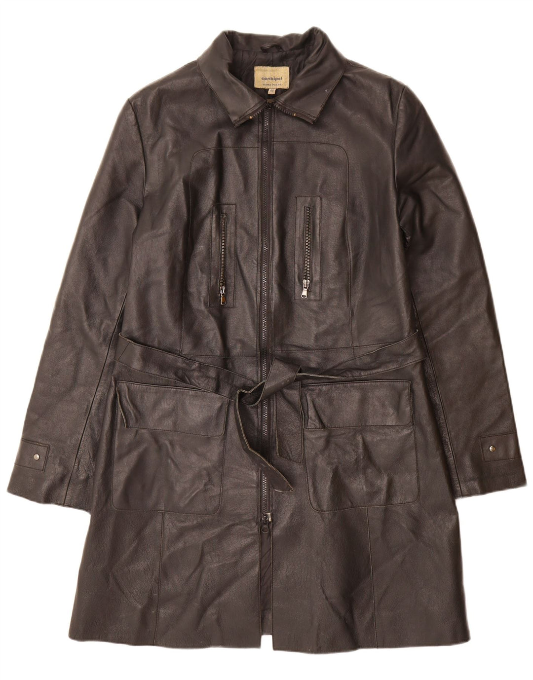 Palton din piele de damă CONBIPEL IT 48 XL din piele neagră