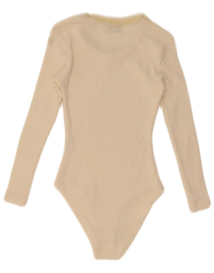 Body cu mânecă lungă pentru femei Compagnie UK 12 Medium Off White