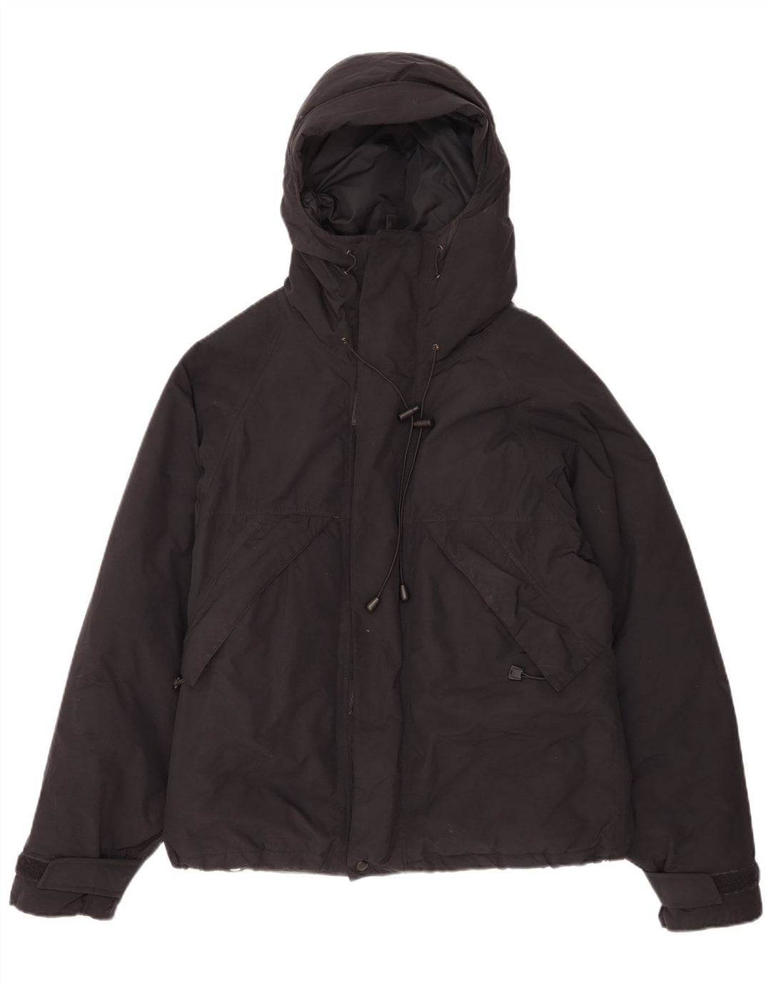 Alberto Aspesi Jachetă căptușită cu glugă pentru bărbați UK 38 Medium Black Nylon