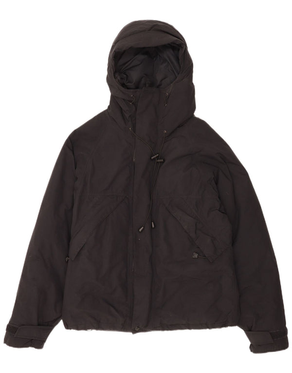 Alberto Aspesi Jachetă căptușită cu glugă pentru bărbați UK 38 Medium Black Nylon