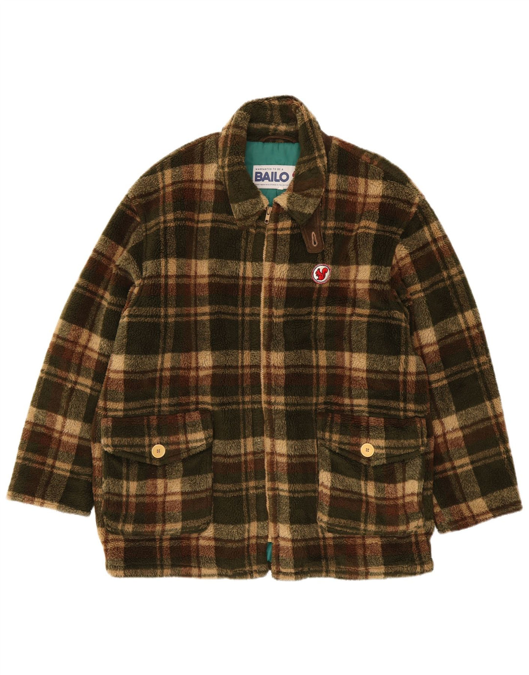 Jachetă fleece pentru bărbați Bailo UK 42 XL, poliester verde check