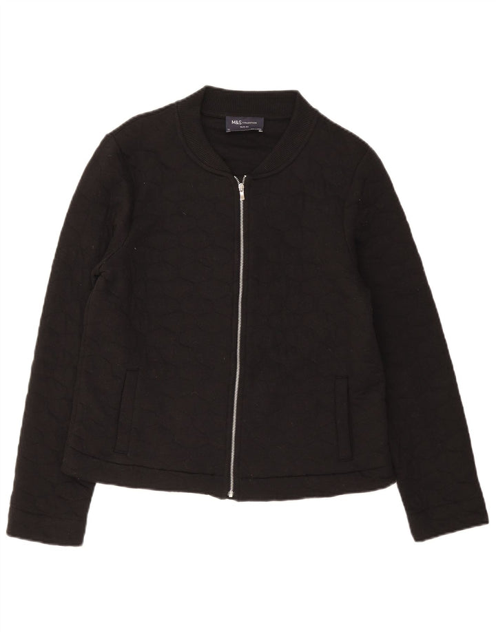 Jachetă matlasată pentru femei Marks & Spencer, slim fit, UK 12, bumbac mediu negru