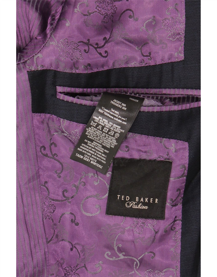 Jachetă Ted Baker pentru bărbați, cu 1 nasture, 36 SUA, lână mică, albastru