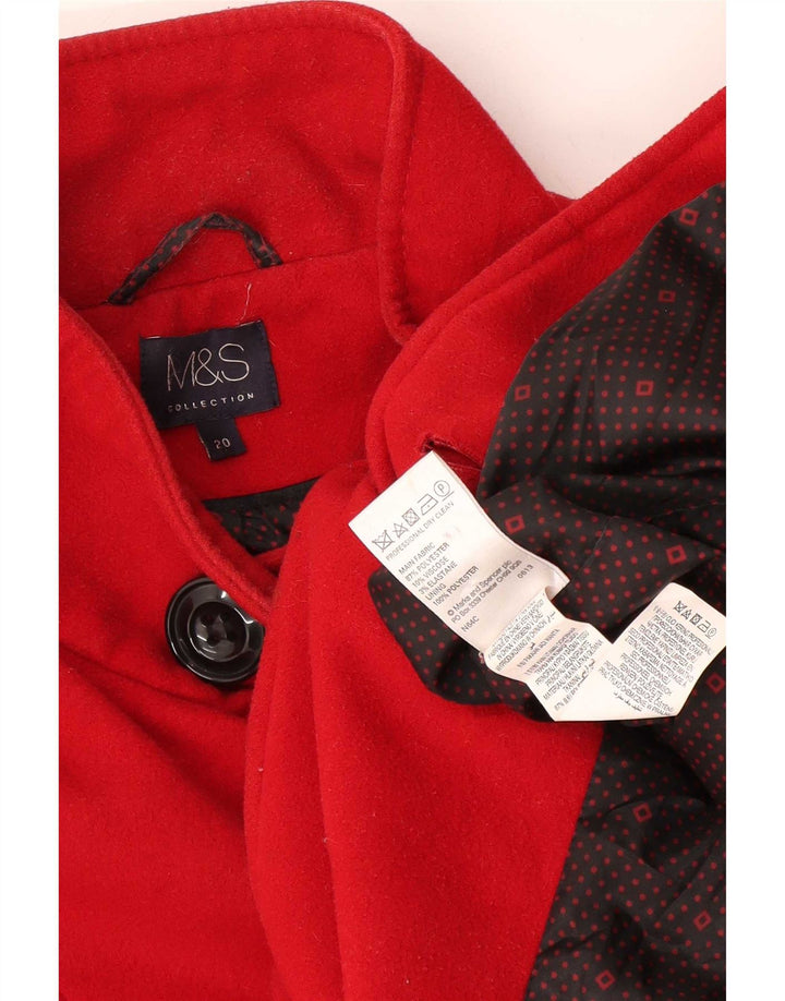 Marks & Spencer haină militară cu două piept pentru femei UK 20 2XL roșu