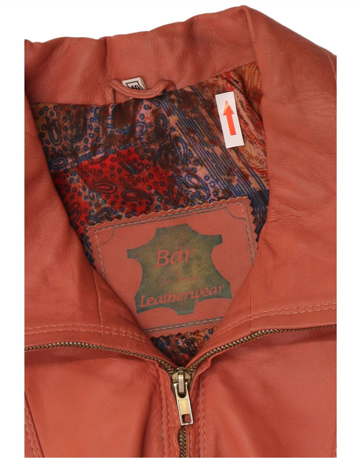 Jachetă de piele vintage pentru femei supradimensionată EU 40 piele medie roz